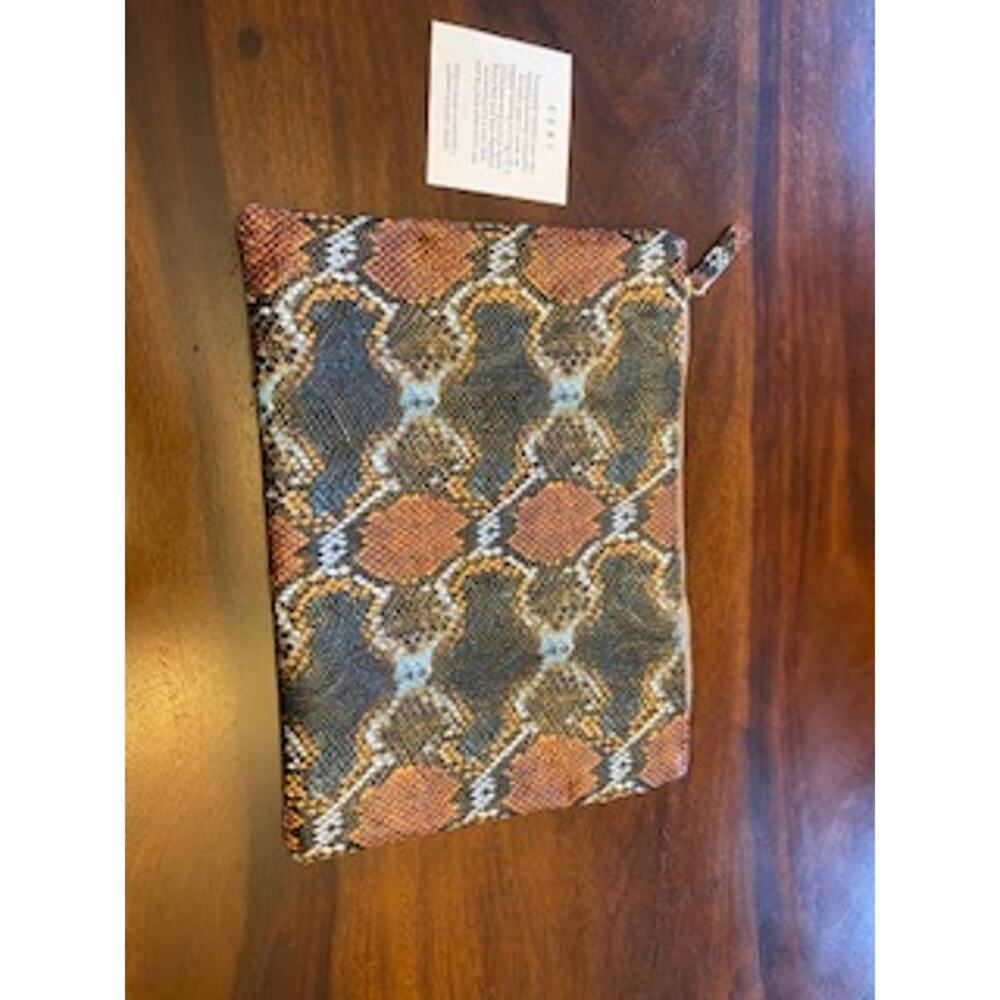 Ceri Hoover Carioca Genuine Python Zip Clutch / C… - image 1